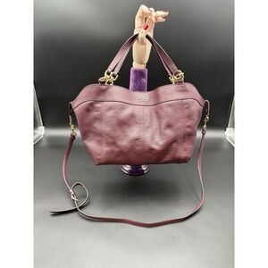 Coach LEXY Pebbled Leather Handbag/Shoulder Bag Pink Zip Snap Closure